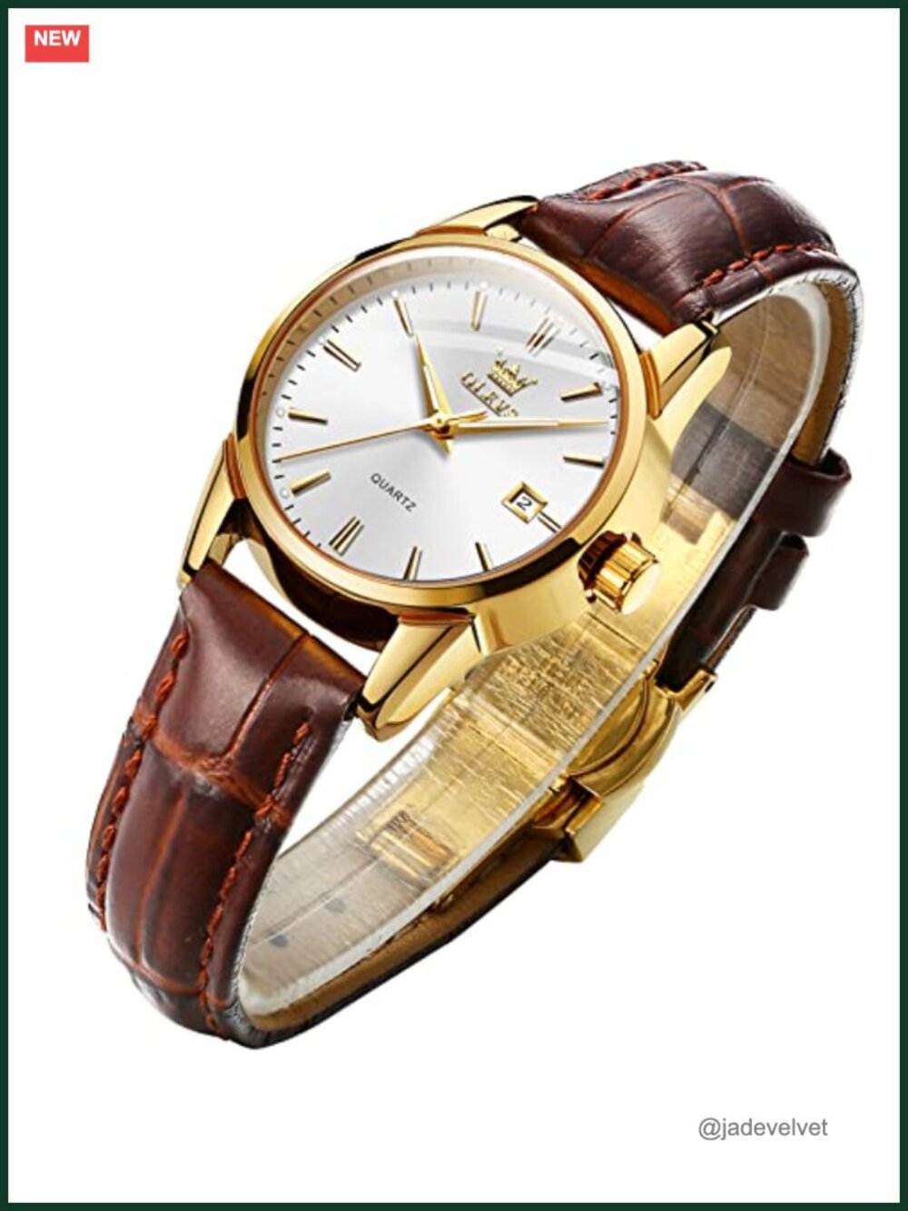 Women's Leather Analog Watch Small Luxury Dress Quartz Wristwatch